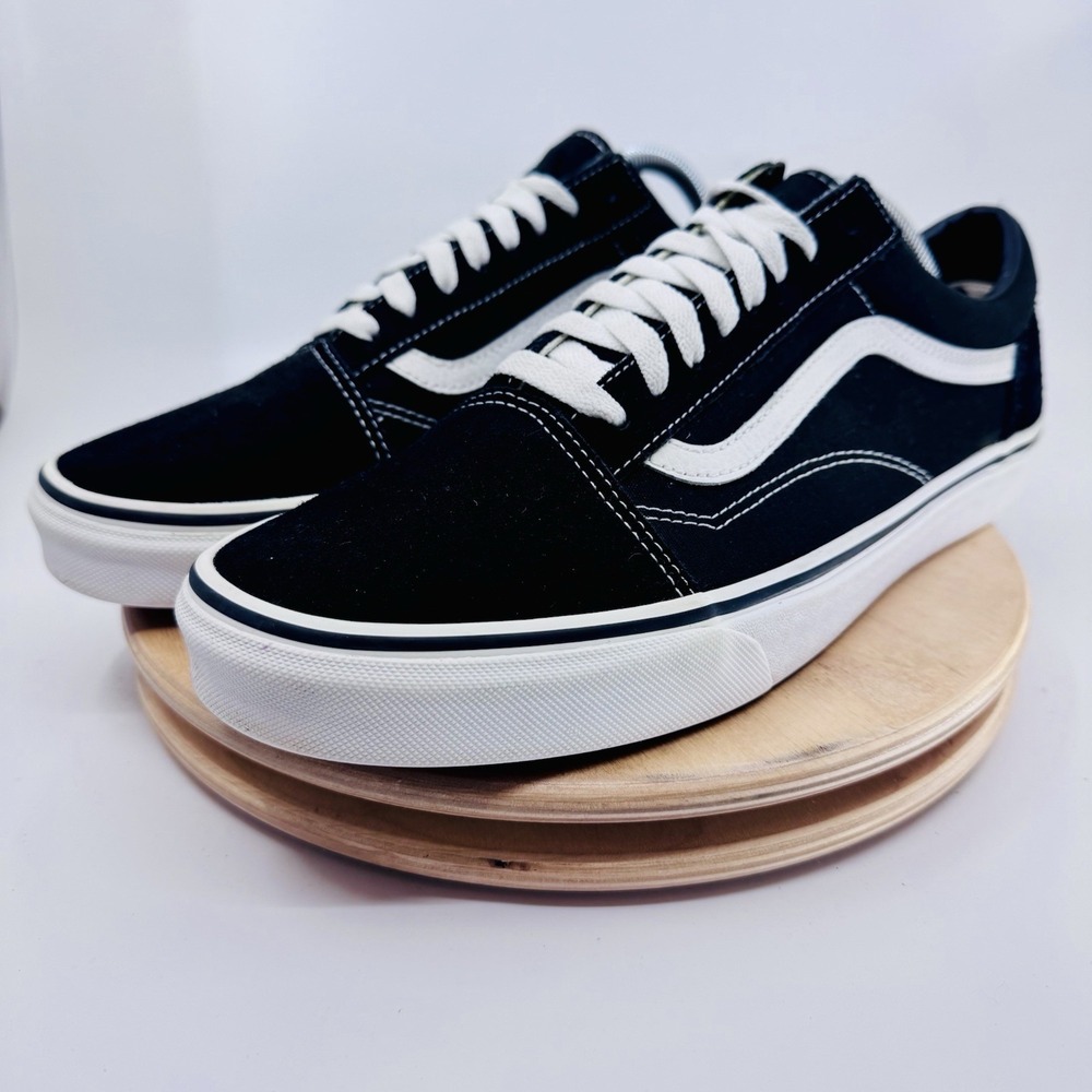 Vans Old Skool Sneakers Shoes Mens 11 black Canvas Suede Lace Up Skate - Picture 2 of 8